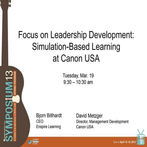 Focus on Leadership Development: Simulation-Based Learning at Canon USA