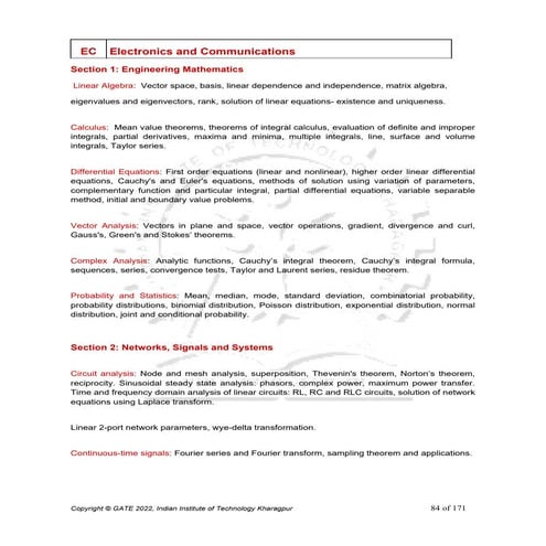 Ec 2022 gate syllabus