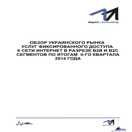 Обзор украинского рынка Интернет-провайдеров (B2C, B2B). Демоверсия. II Q 201...
