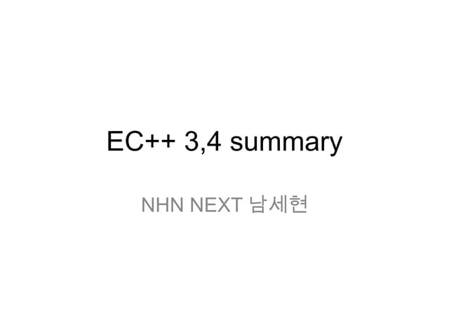 Ec++ 3,4 summary