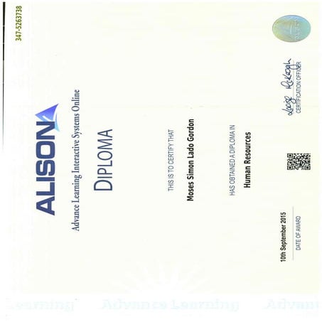 DIPLOMA IN HUMAN RESOURCES | PDF