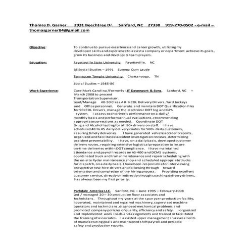 Tommy's Resume 2016 2