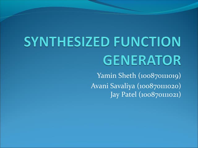 synathesized function generator