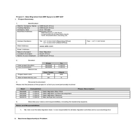 1 of my Data Migration Projects at ABB