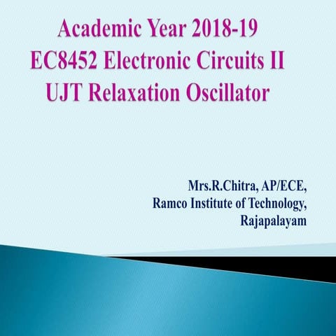 EC8452 Electronic Circuits II - UJT Relaxation Oscillator