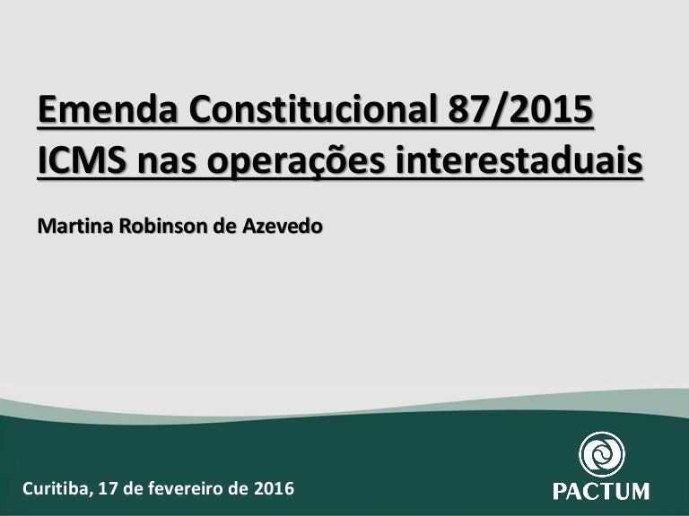 Emenda Constitucional nº 87/2015