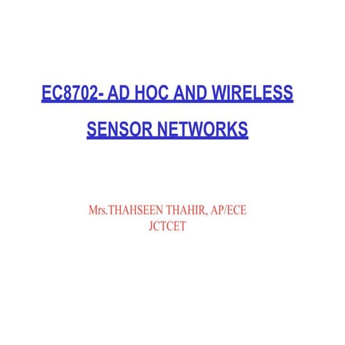 EC8702 Adhoc and wireless sensor networks