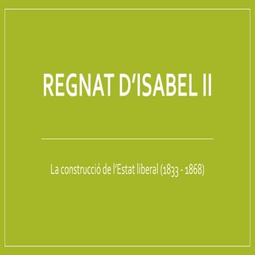 EL REGNAT D'ISABEL II