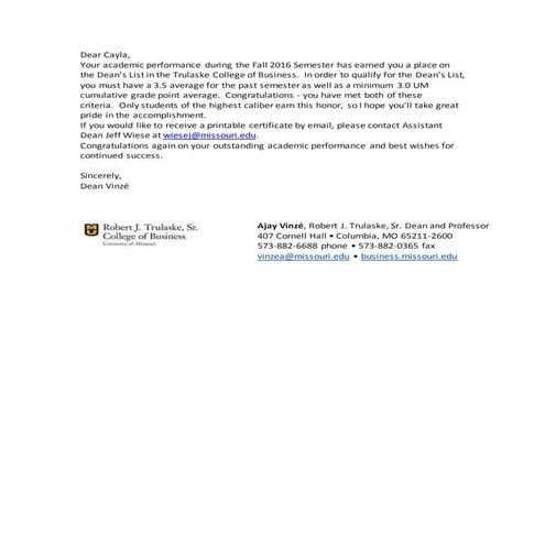 Deans List | PDF