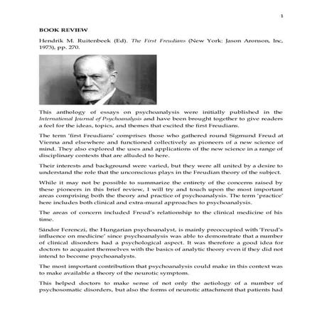 On The First Freudians