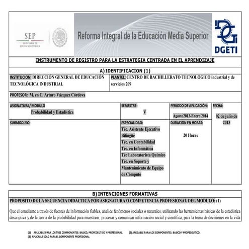 ECA 3-Probabilidad y Estadística 2013-2014 | DOCX