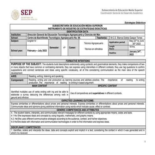 ECA 3 inglés IV Blanca