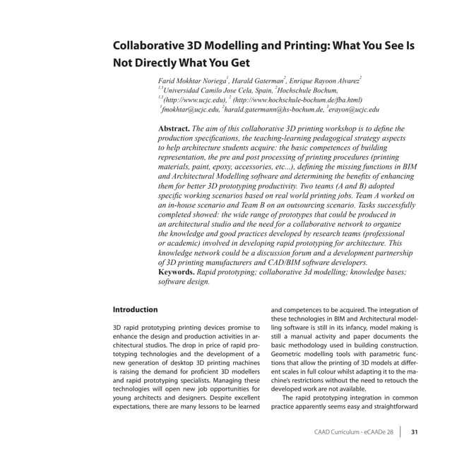 Collaborative 3D Modelling and Printing: What you See is not Directly What Yo...