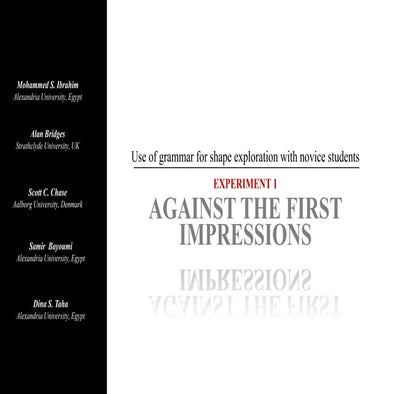 Use of Grammar for Shape Exploration with Novice Students | Experiment 1: aga...