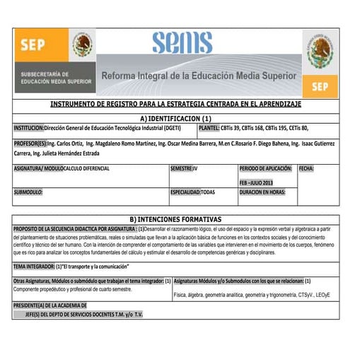 ECA´s Cálculo Ene-Jul 2013