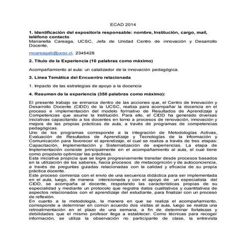 Acompañamiento al aula: un catalizador de la innovación pedagógica.