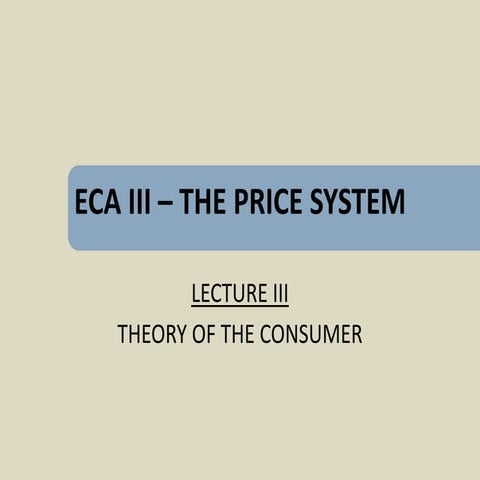 Eca iii – the price system
