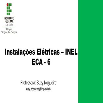 Instalações Elétricas - dimensionamento de condutores