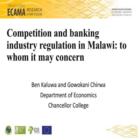 Competition and financial sector regulation in Malawi: to whom it may concern...