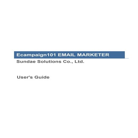 eCampaign101 Email Marketer - Manual (English version)