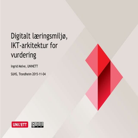 Digitalt læringsmiljø - IKT-arkitektur for vurdering