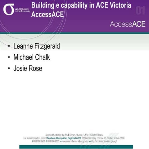 ecapability webinar Thursday 22nd April - ACE Model of ecapability