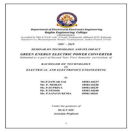 GREEN ENERGY ELECTRIC POWER CONVERTER