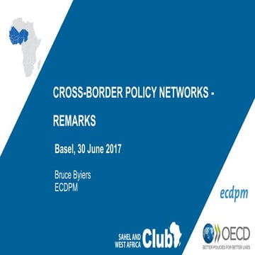 Cross-border Policy Networks - remarks by Bruce Byiers, ECDPM
