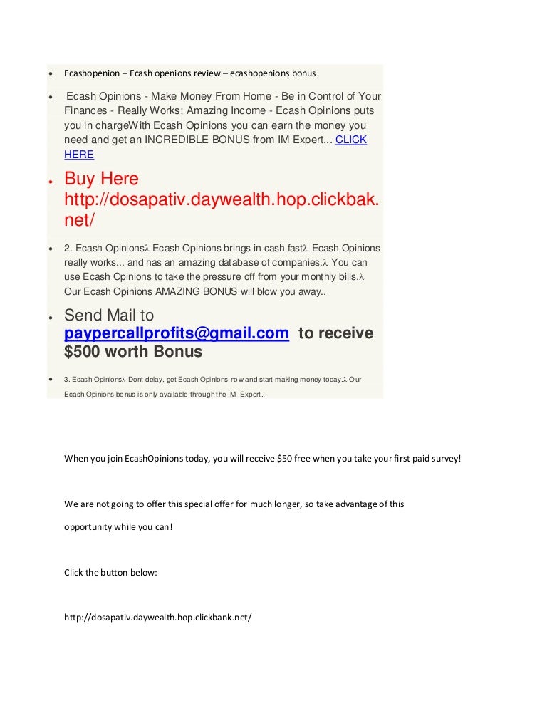 ecashopenions ecash opinions review ecash openions 500 bonus