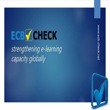 ECBCheck: strengthening e-learning capacity globally