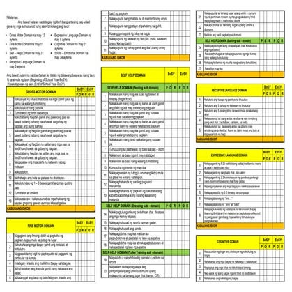 EDITED ECCD for kindergarten form in word | DOCX