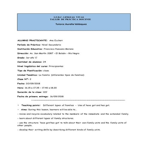 Secondary level - Lesson plan 2