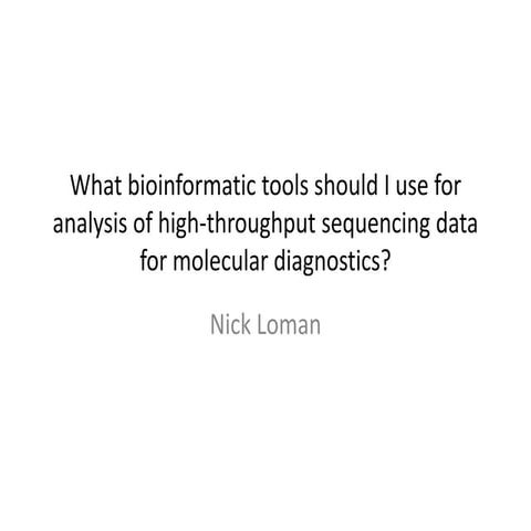ECCMID 2015 Meet-The-Expert: Bioinformatics Tools