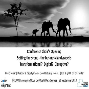 Enterprise Cloud DevOps & Data Centres  UK Conference Chair Opening