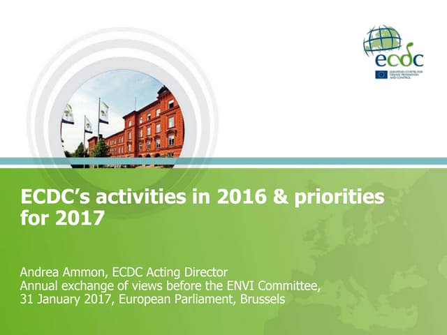 ECDC 2016 activities 2016 and 2017 ...
