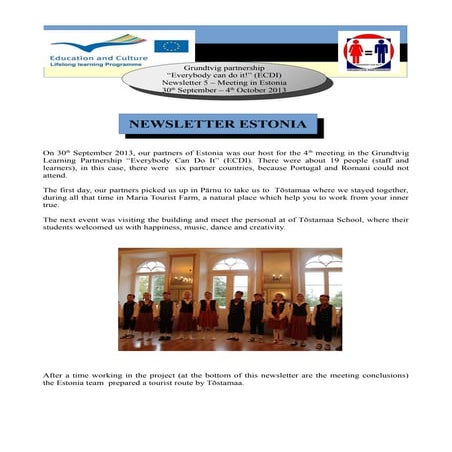 Newletter meeting in Estonia