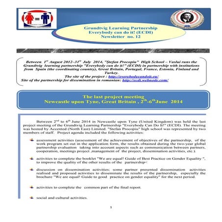 Romania Newsletter number 12