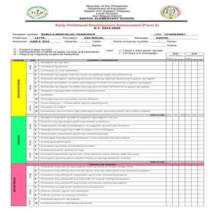 EDITED ECCD for kindergarten form in word | DOCX