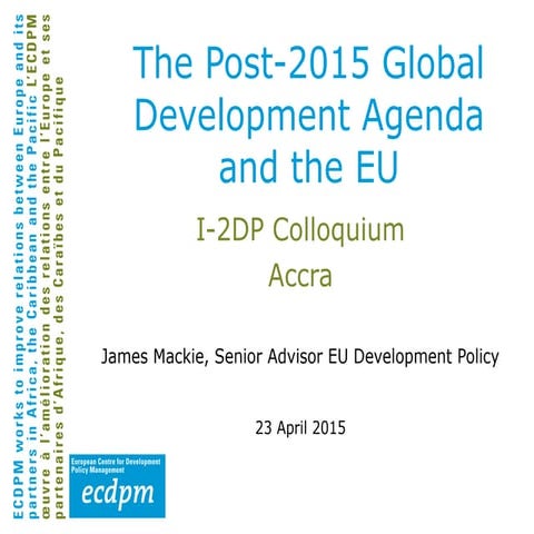 The Post-2015 Global Development Agenda and the EU