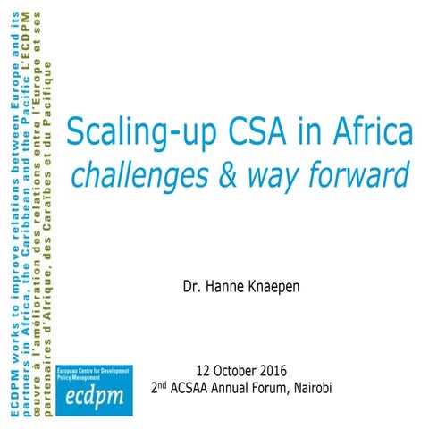 Scaling-up CSA in Africa challenges & way forward