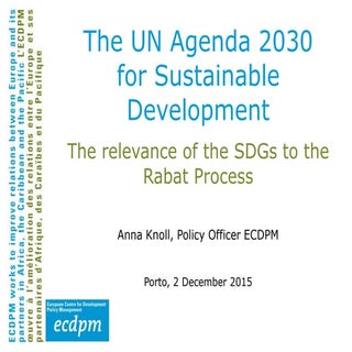 The UN Agenda 2030 for Sustainable ...