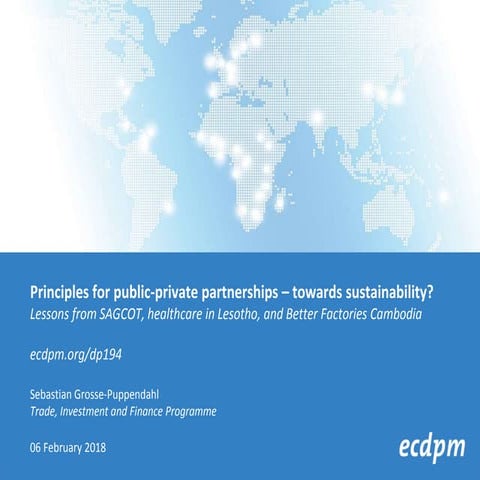 Principles for public-private partnerships – towards sustainability? Lessons ...