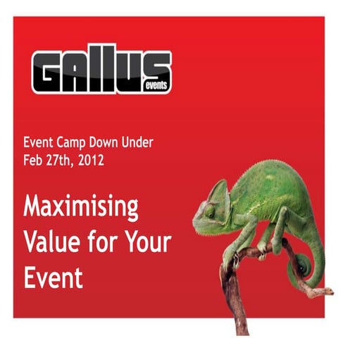 ECDU12 - William Thomson – Maximising Event Value – Barcelona