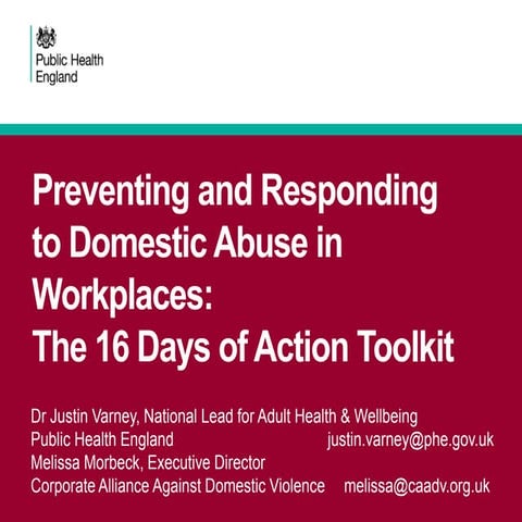 Preventing and responding to domestic abuse in workplaces | PPTX
