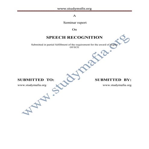 Ece speech-recognition-report | PDF