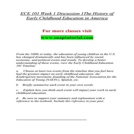 ECE 101 Exceptional Education / snaptutorial.com