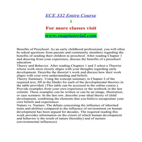 Ece 332 Exceptional Education-snaptutorial.com