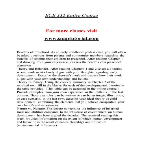 ECE 332 Education Organization / snaptutorial.com
