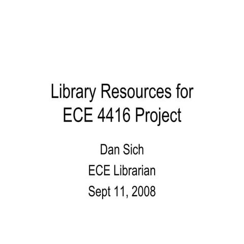 Library Resources for ECE 4416 Project