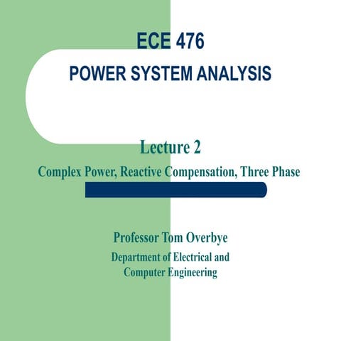 Power system analysis complex power reactive compensation